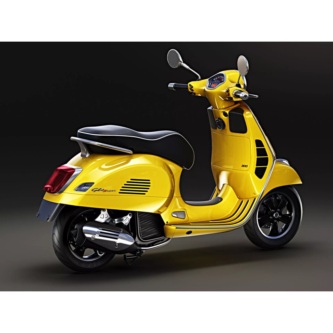 2020 Vespa GTS Super HPE 3D Model – High Poly PBR Game Asset, FBX, OBJ - View 3