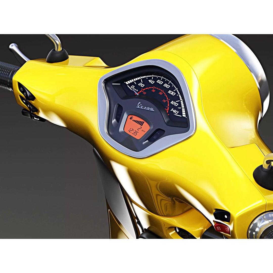 2020 Vespa GTS Super HPE 3D Model – High Poly PBR Game Asset, FBX, OBJ - View 4
