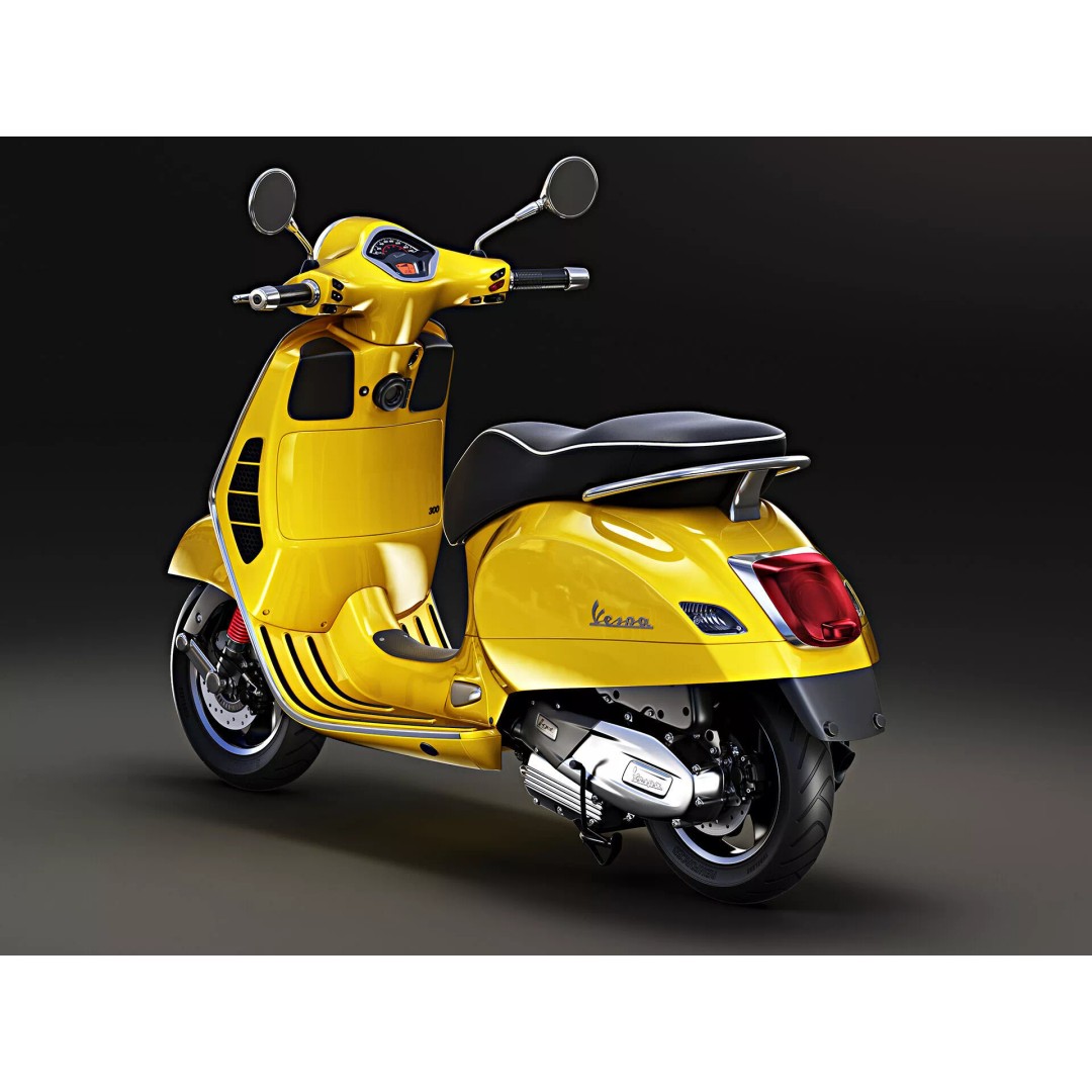 2020 Vespa GTS Super HPE 3D Model – High Poly PBR Game Asset, FBX, OBJ - View 6