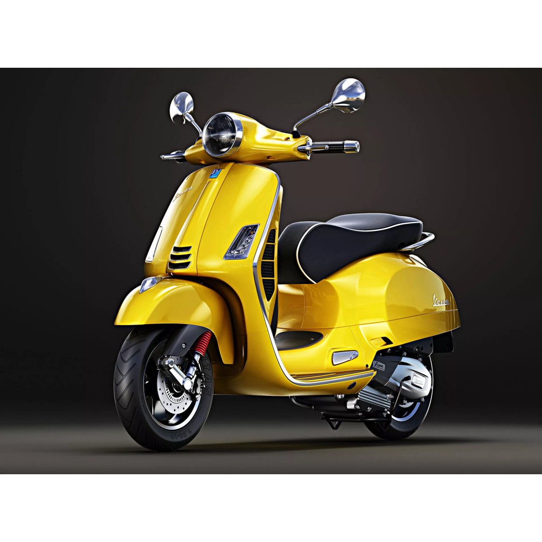 2020 Vespa GTS Super HPE 3D Model – High Poly PBR Game Asset, FBX, OBJ - View 7