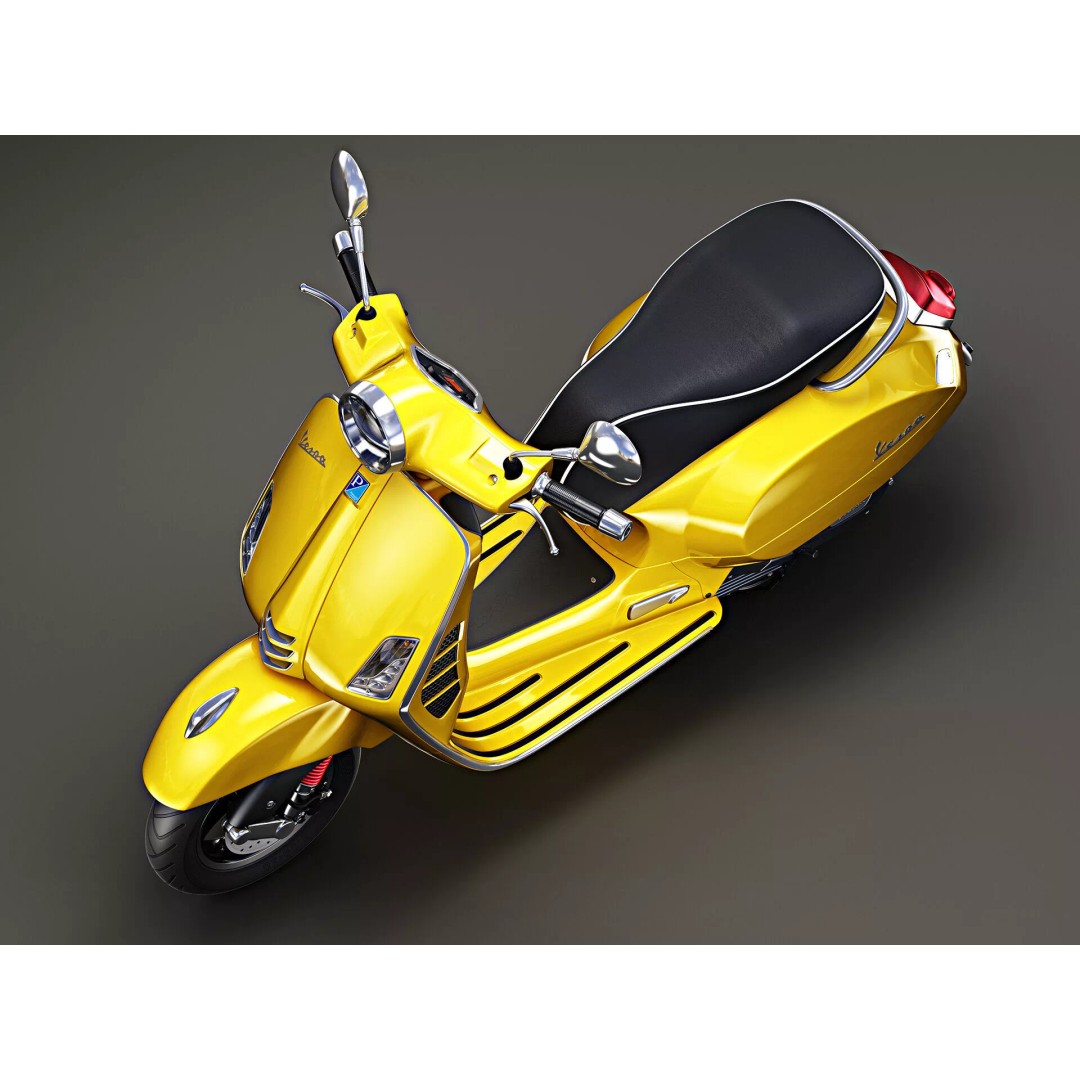 2020 Vespa GTS Super HPE 3D Model – High Poly PBR Game Asset, FBX, OBJ - View 8