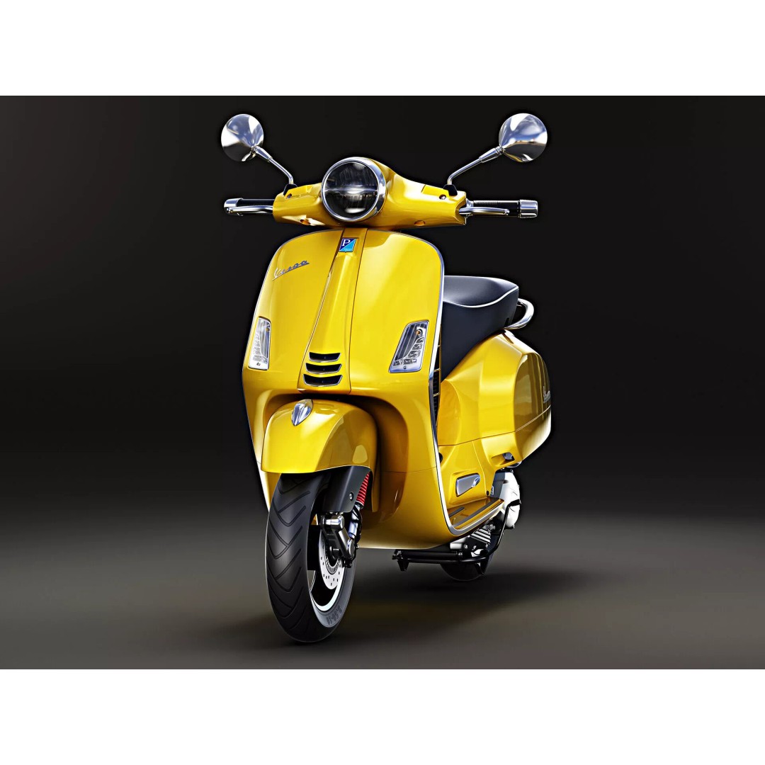 2020 Vespa GTS Super HPE 3D Model – High Poly PBR Game Asset, FBX, OBJ - View 9