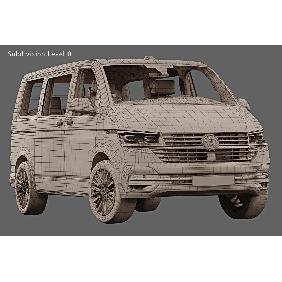 2020 Volkswagen Transporter T6.1 3D Model – Photorealistic Game Asset, FBX, OBJ - View 17