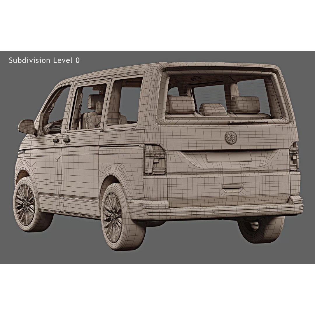 2020 Volkswagen Transporter T6.1 3D Model – Photorealistic Game Asset, FBX, OBJ - View 18