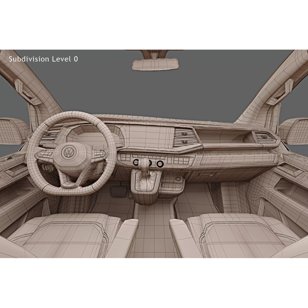 2020 Volkswagen Transporter T6.1 3D Model – Photorealistic Game Asset, FBX, OBJ - View 19