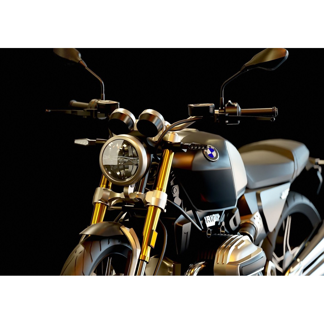 R-12-Ninet 3D Model – Realistic Motorcycle Base Mesh, FBX - View 10