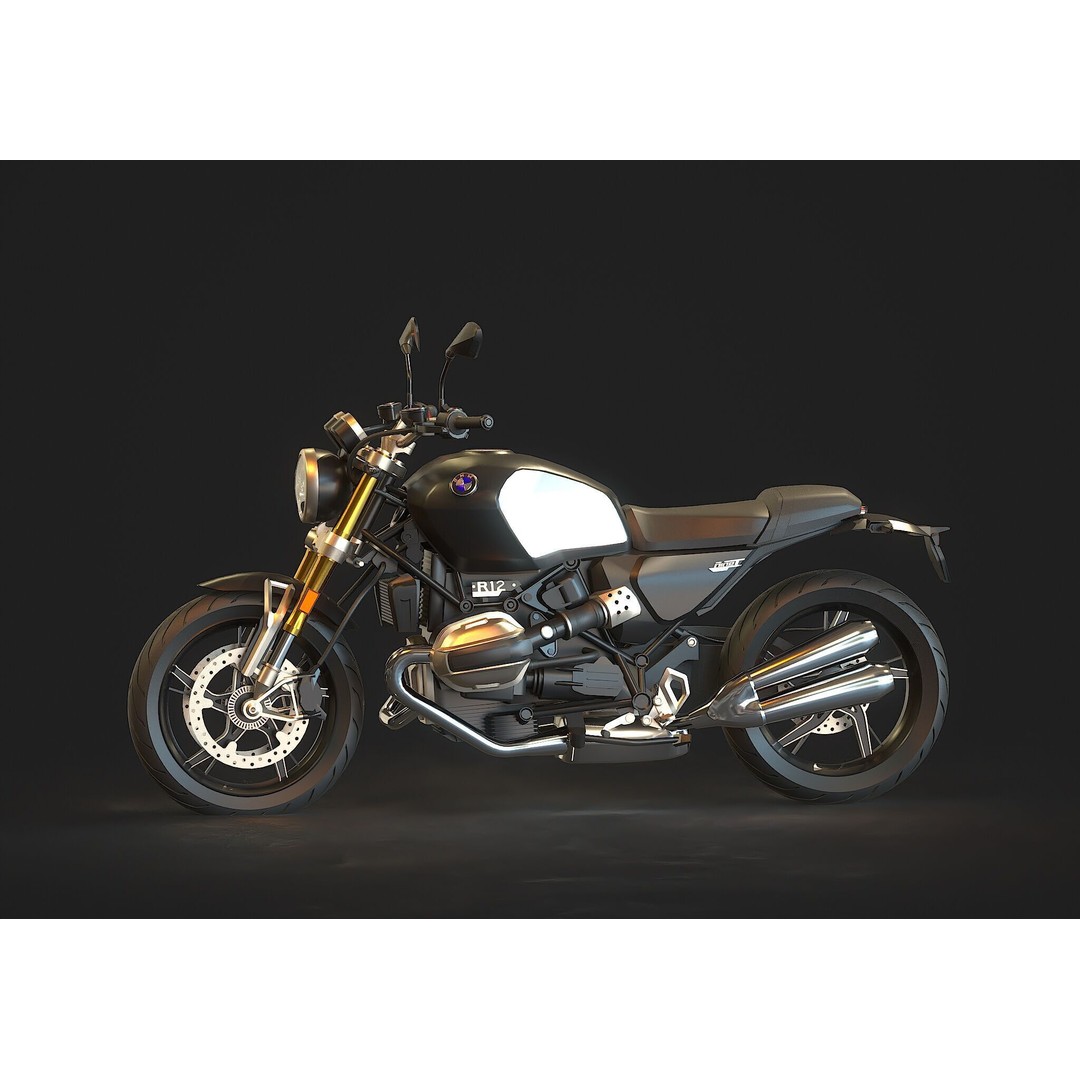 R-12-Ninet 3D Model – Realistic Motorcycle Base Mesh, FBX - View 3
