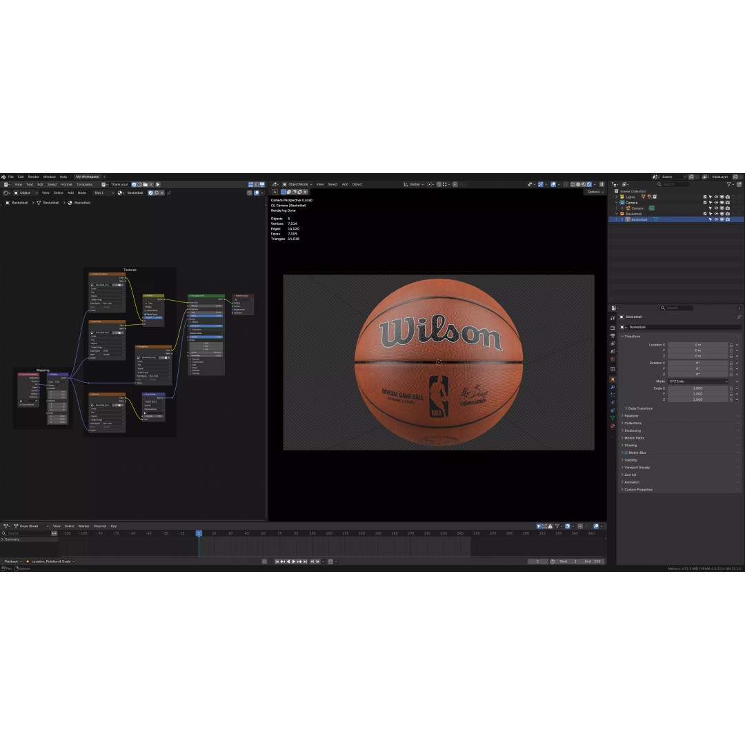 Wilson Basketball 3D Model – High Quality PBR Game Asset, FBX - View 11