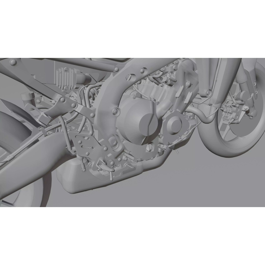 Yamaha MT-09 SP 2021 3D Model – Low Poly Game Asset, Blender, FBX - View 23
