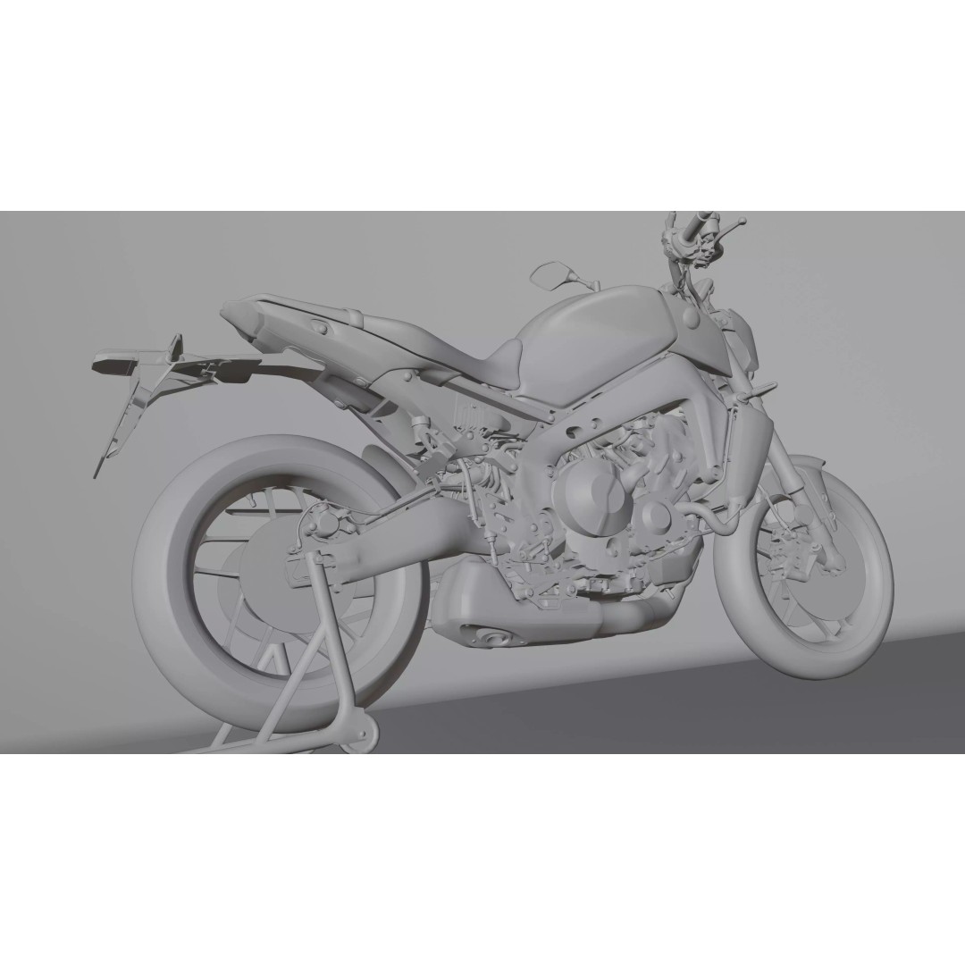 Yamaha MT-09 SP 2021 3D Model – Low Poly Game Asset, Blender, FBX - View 25