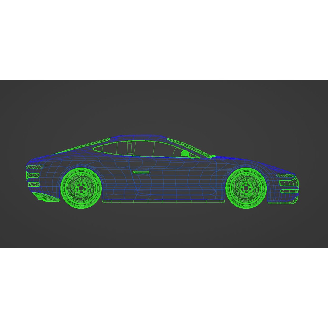 Blue Concept Car 3D Model – Unique Design, Game-Ready, Blender