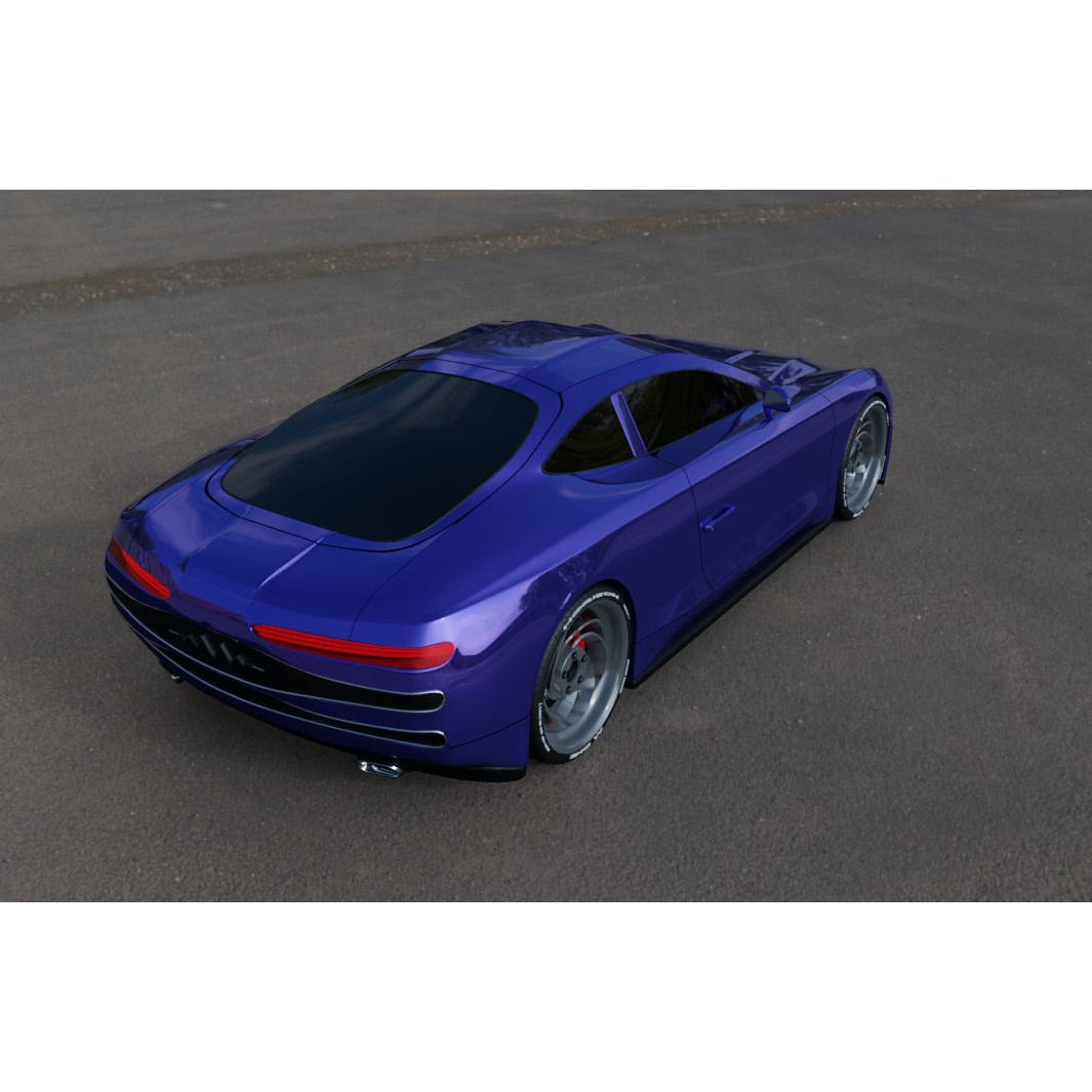 Blue Concept Car 3D Model – Unique Design, Game-Ready, Blender - View 13