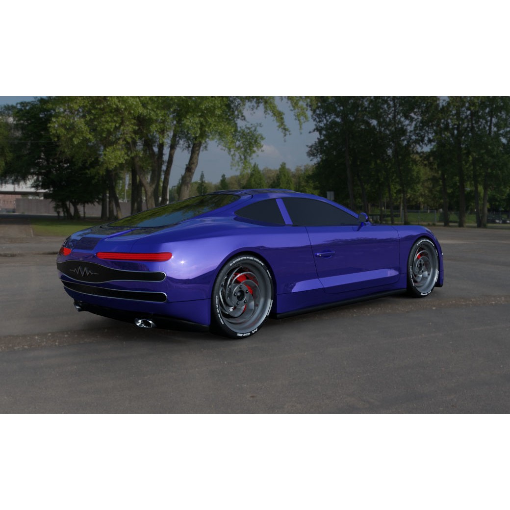 Blue Concept Car 3D Model – Unique Design, Game-Ready, Blender - View 7