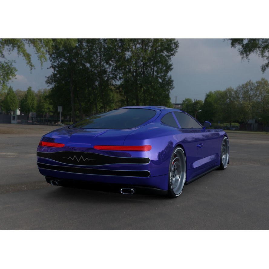 Blue Concept Car 3D Model – Unique Design, Game-Ready, Blender - View 8