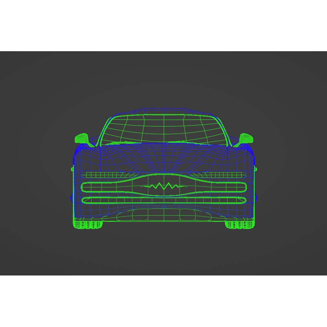 Blue Concept Car 3D Model – Unique Design, Game-Ready, Blender - View 9