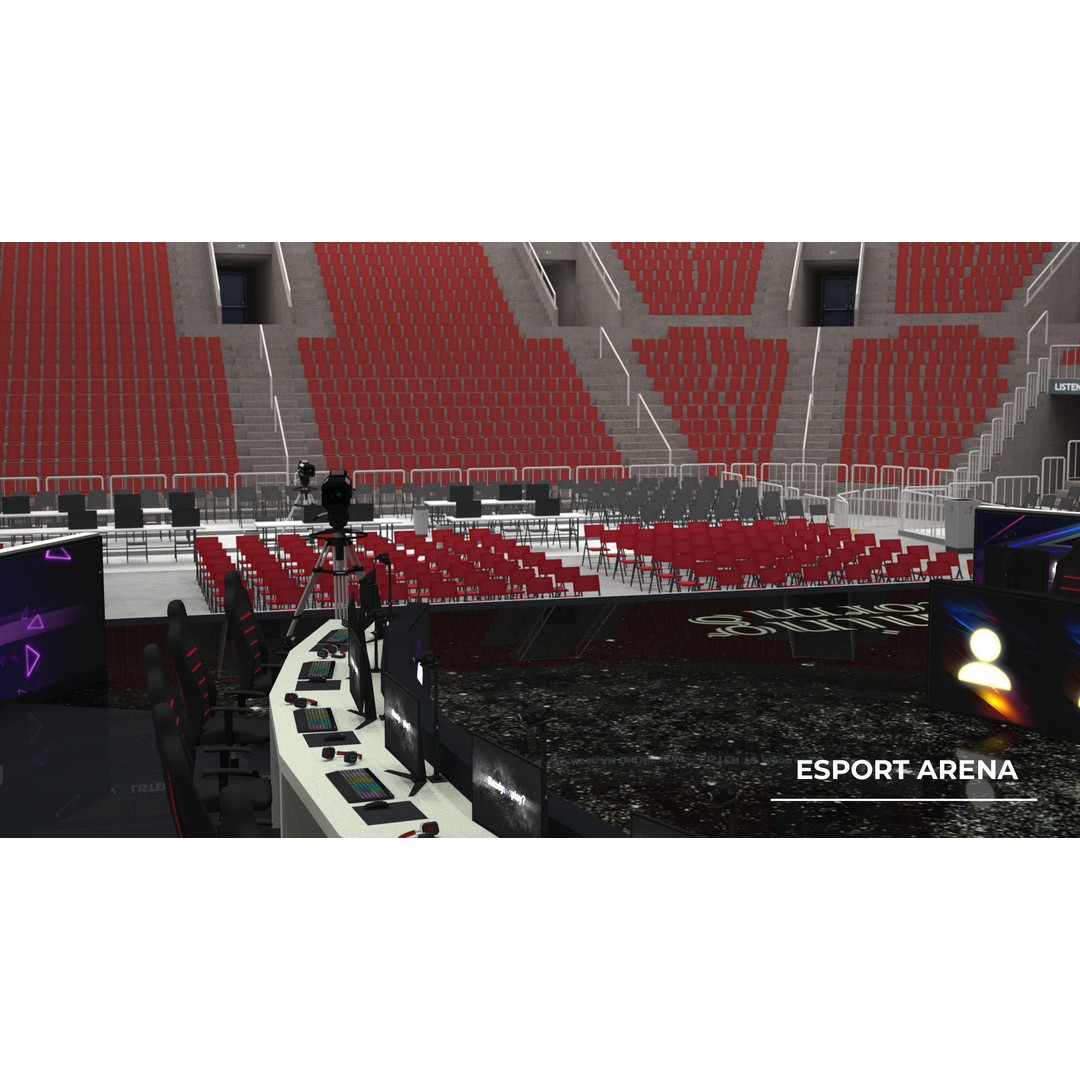 Esport Arena 3D Model – Low Poly Interior with Gaming Podium, FBX - View 13