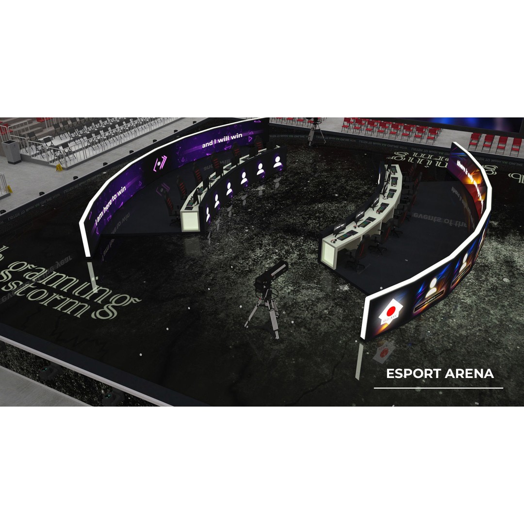 Esport Arena 3D Model – Low Poly Interior with Gaming Podium, FBX - View 14