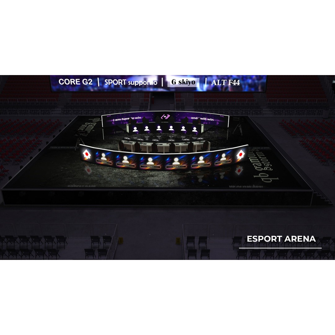 Esport Arena 3D Model – Low Poly Interior with Gaming Podium, FBX - View 16