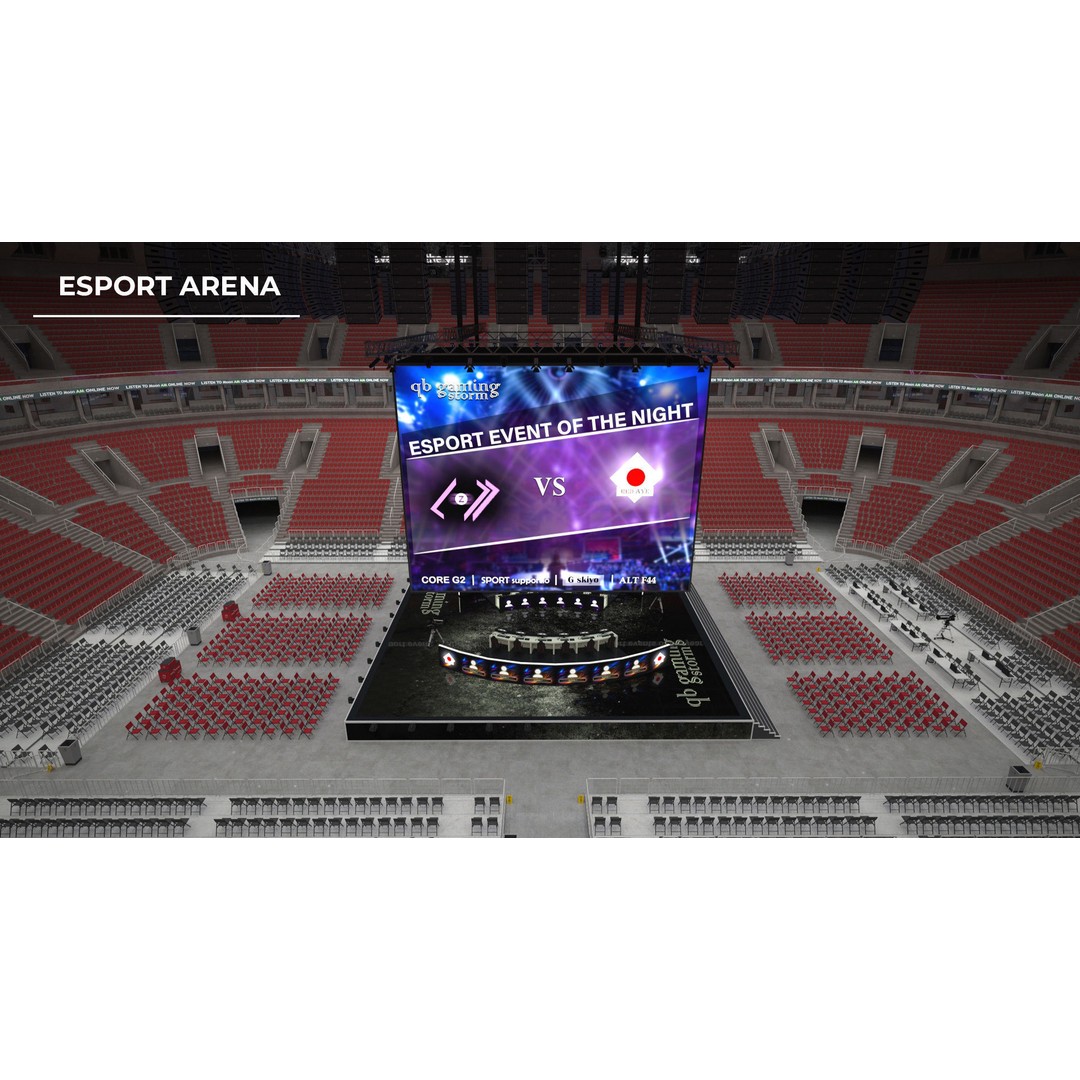 Esport Arena 3D Model – Low Poly Interior with Gaming Podium, FBX - View 18