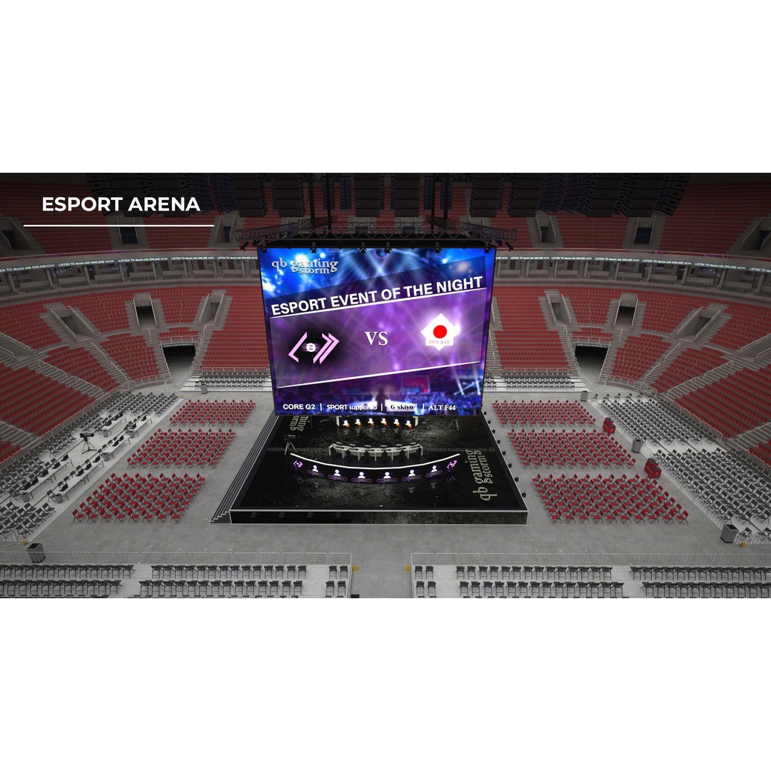 Esport Arena 3D Model – Low Poly Interior with Gaming Podium, FBX - View 19