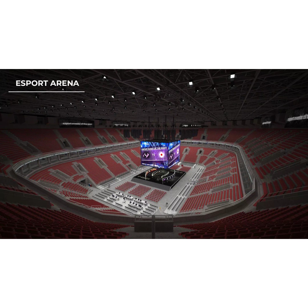 Esport Arena 3D Model – Low Poly Interior with Gaming Podium, FBX - View 2