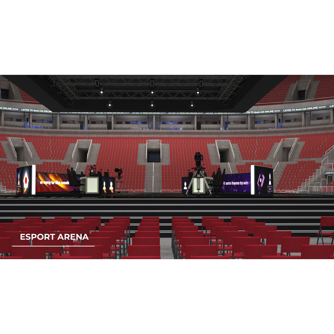 Esport Arena 3D Model – Low Poly Interior with Gaming Podium, FBX - View 20