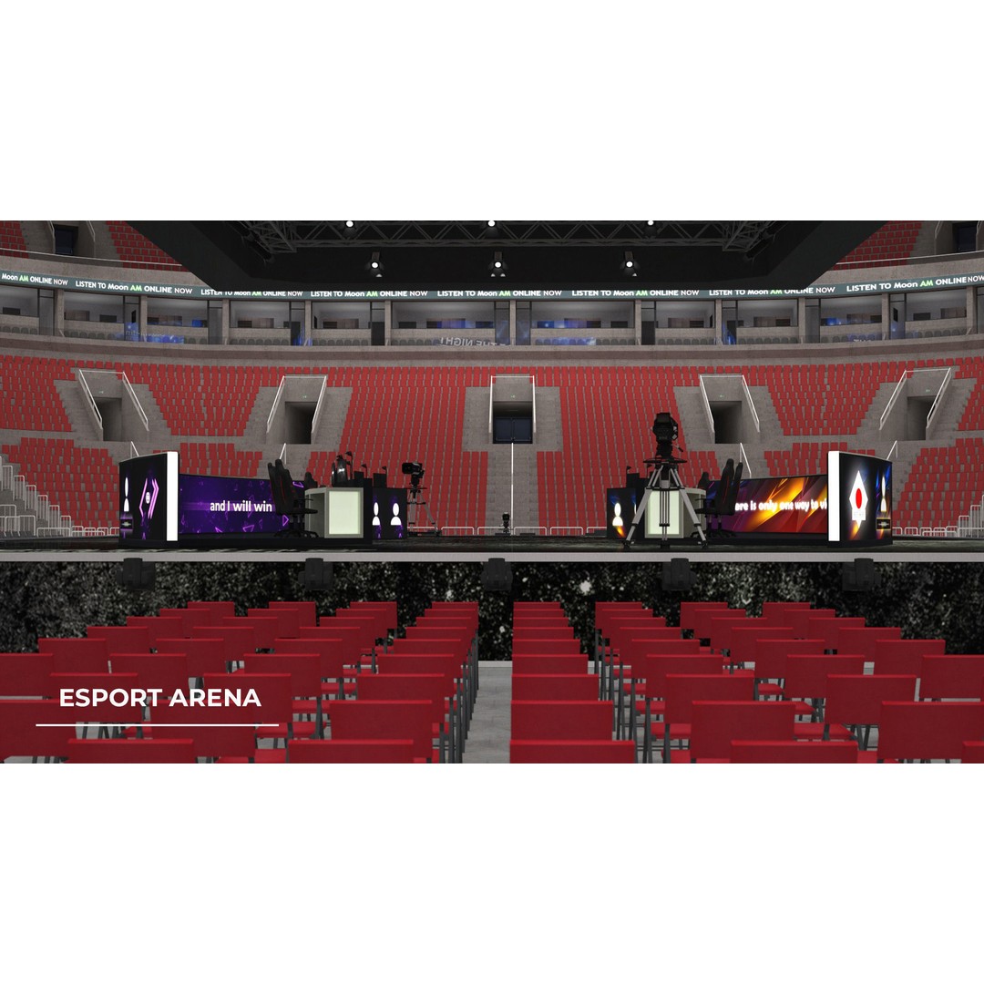 Esport Arena 3D Model – Low Poly Interior with Gaming Podium, FBX - View 21