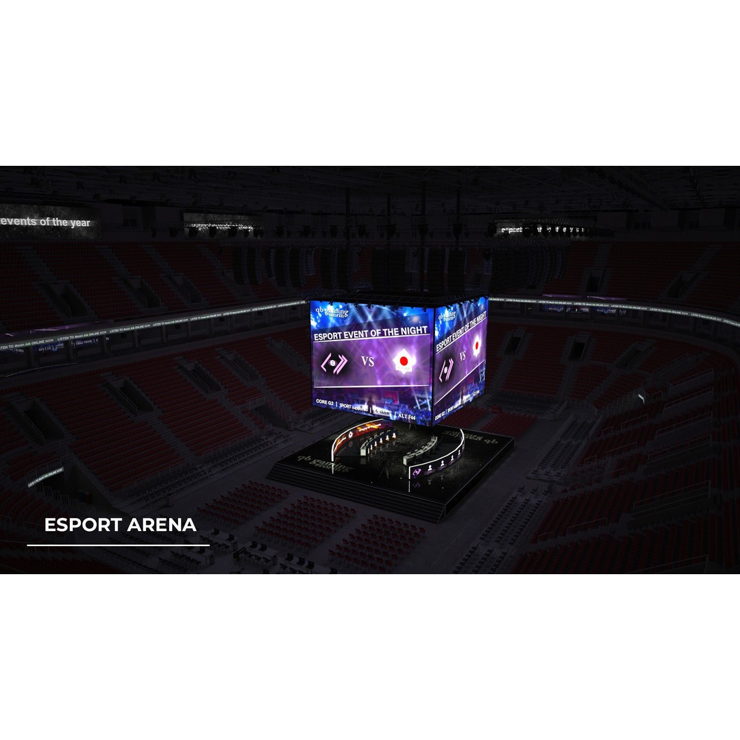 Esport Arena 3D Model – Low Poly Interior with Gaming Podium, FBX - View 22