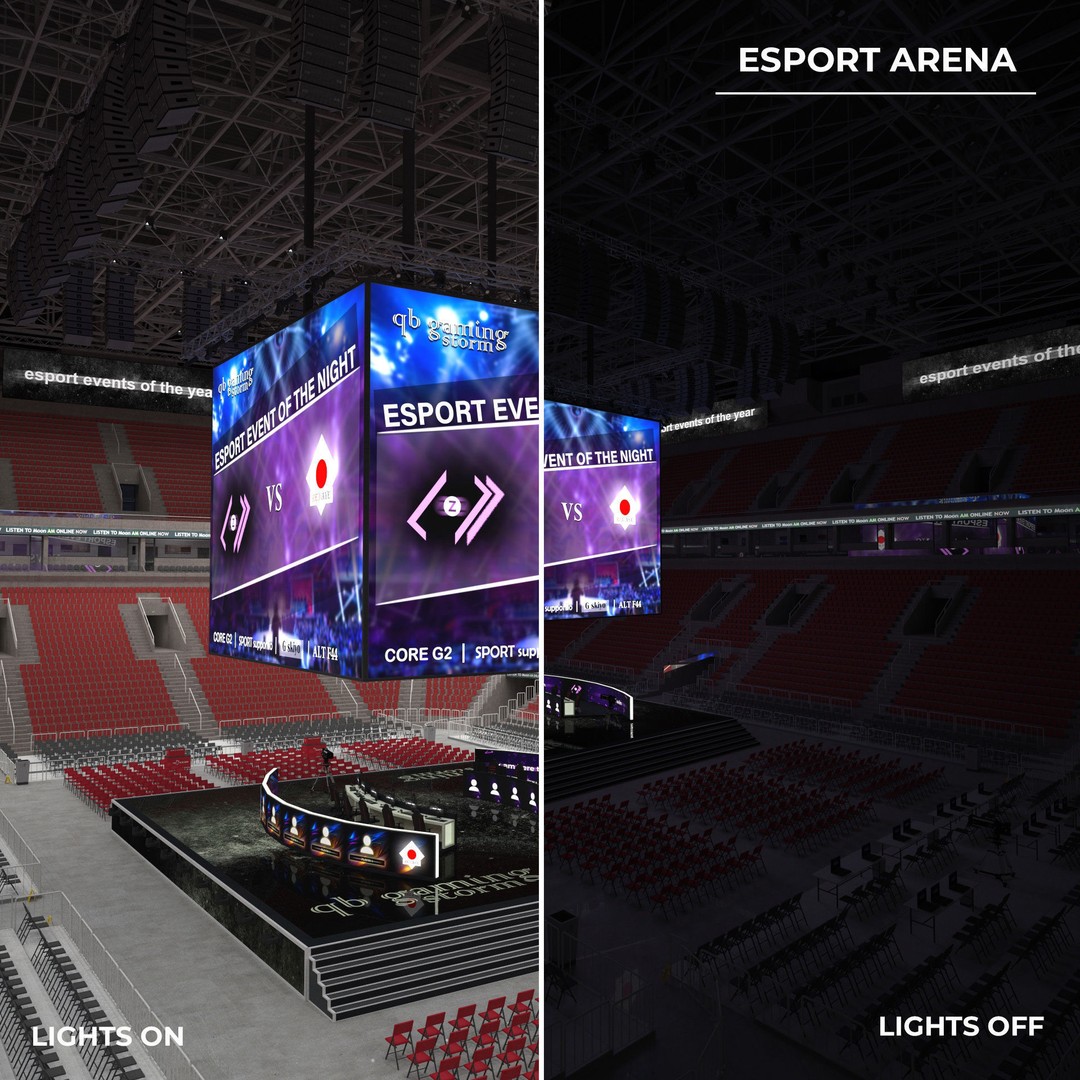 Esport Arena 3D Model – Low Poly Interior with Gaming Podium, FBX - View 23