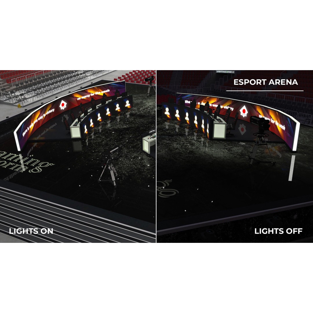 Esport Arena 3D Model – Low Poly Interior with Gaming Podium, FBX - View 24