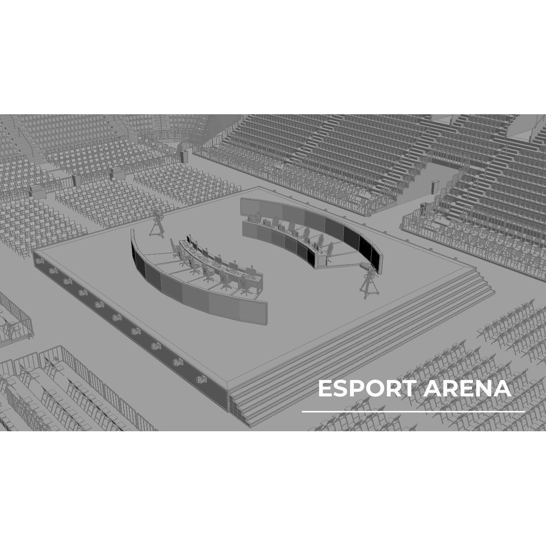 Esport Arena 3D Model – Low Poly Interior with Gaming Podium, FBX - View 26