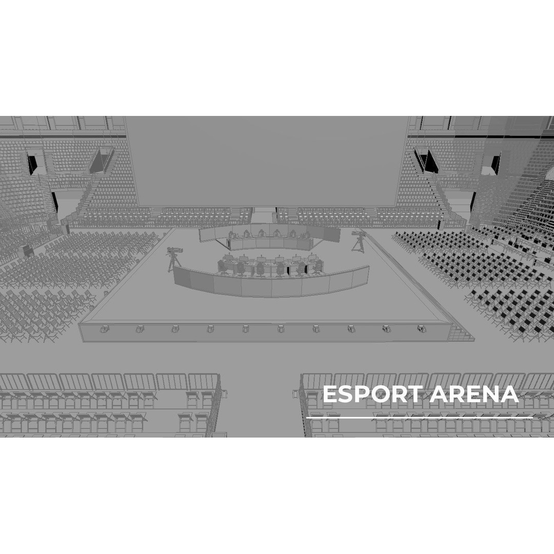 Esport Arena 3D Model – Low Poly Interior with Gaming Podium, FBX - View 29