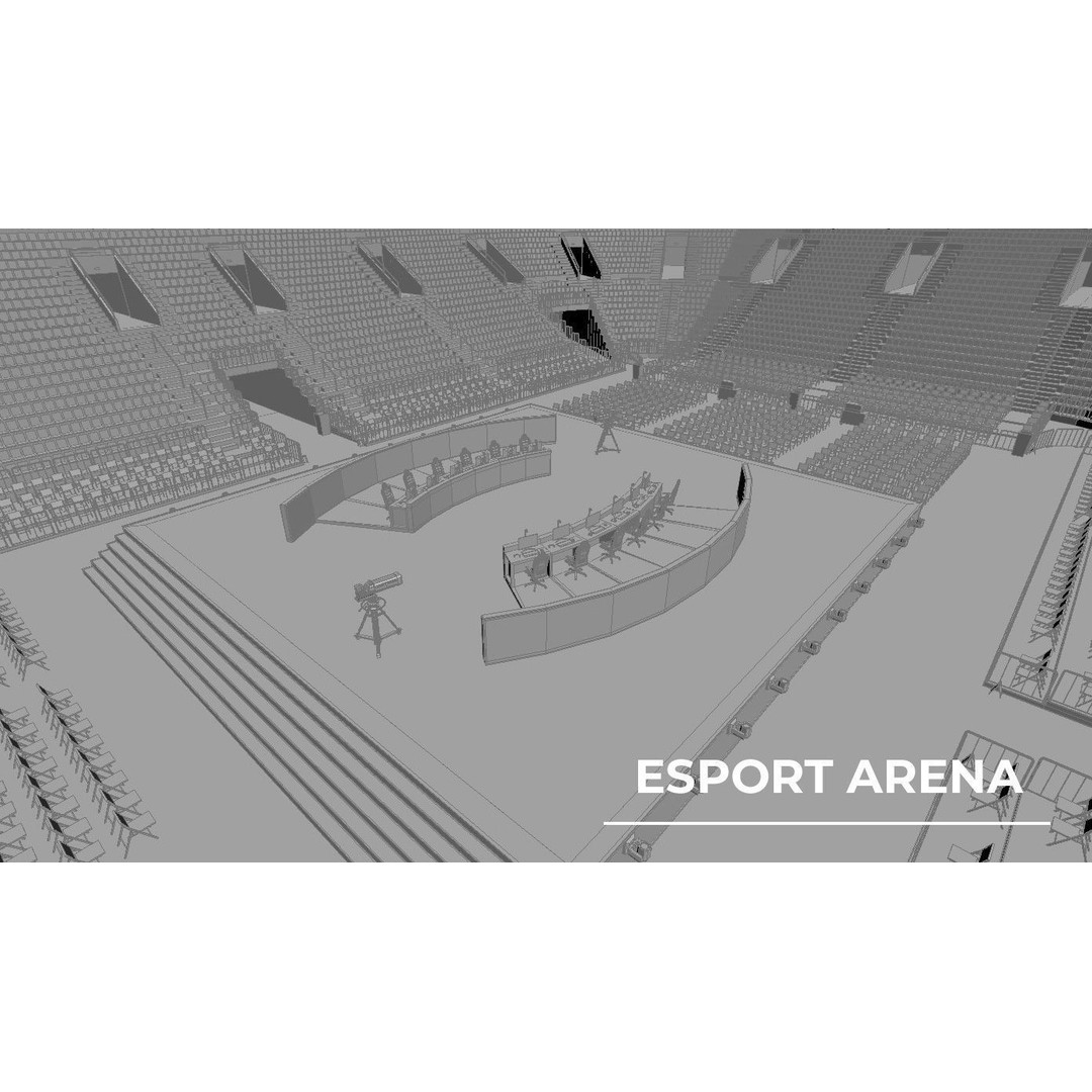 Esport Arena 3D Model – Low Poly Interior with Gaming Podium, FBX - View 30