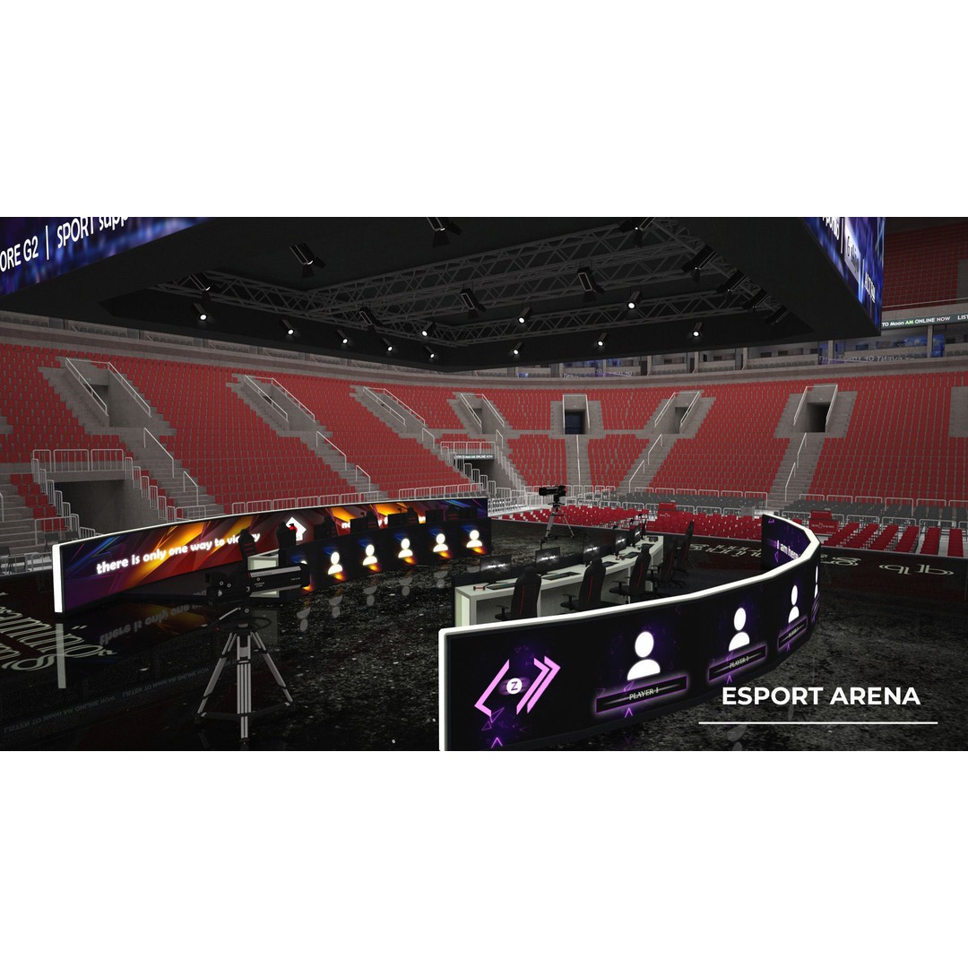 Esport Arena 3D Model – Low Poly Interior with Gaming Podium, FBX - View 5