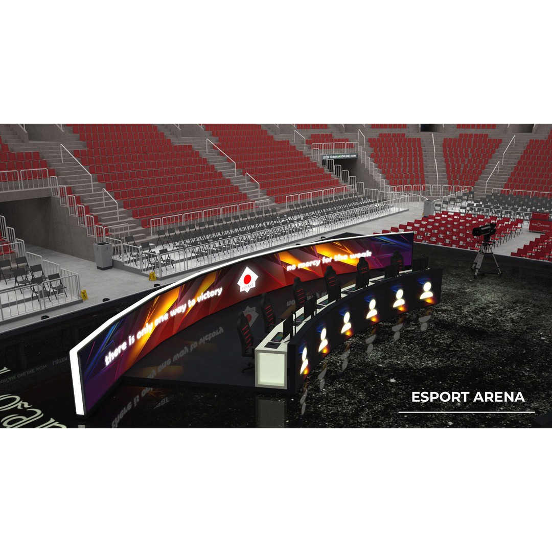 Esport Arena 3D Model – Low Poly Interior with Gaming Podium, FBX - View 6