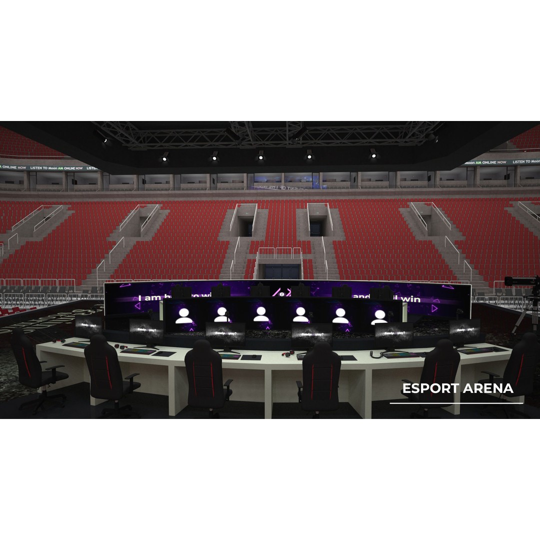 Esport Arena 3D Model – Low Poly Interior with Gaming Podium, FBX - View 7
