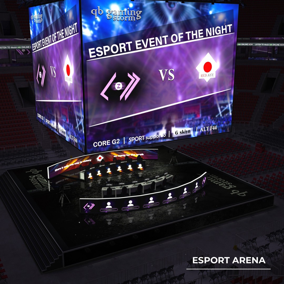 Esport Arena 3D Model – Low Poly Interior with Gaming Podium, FBX - View 8