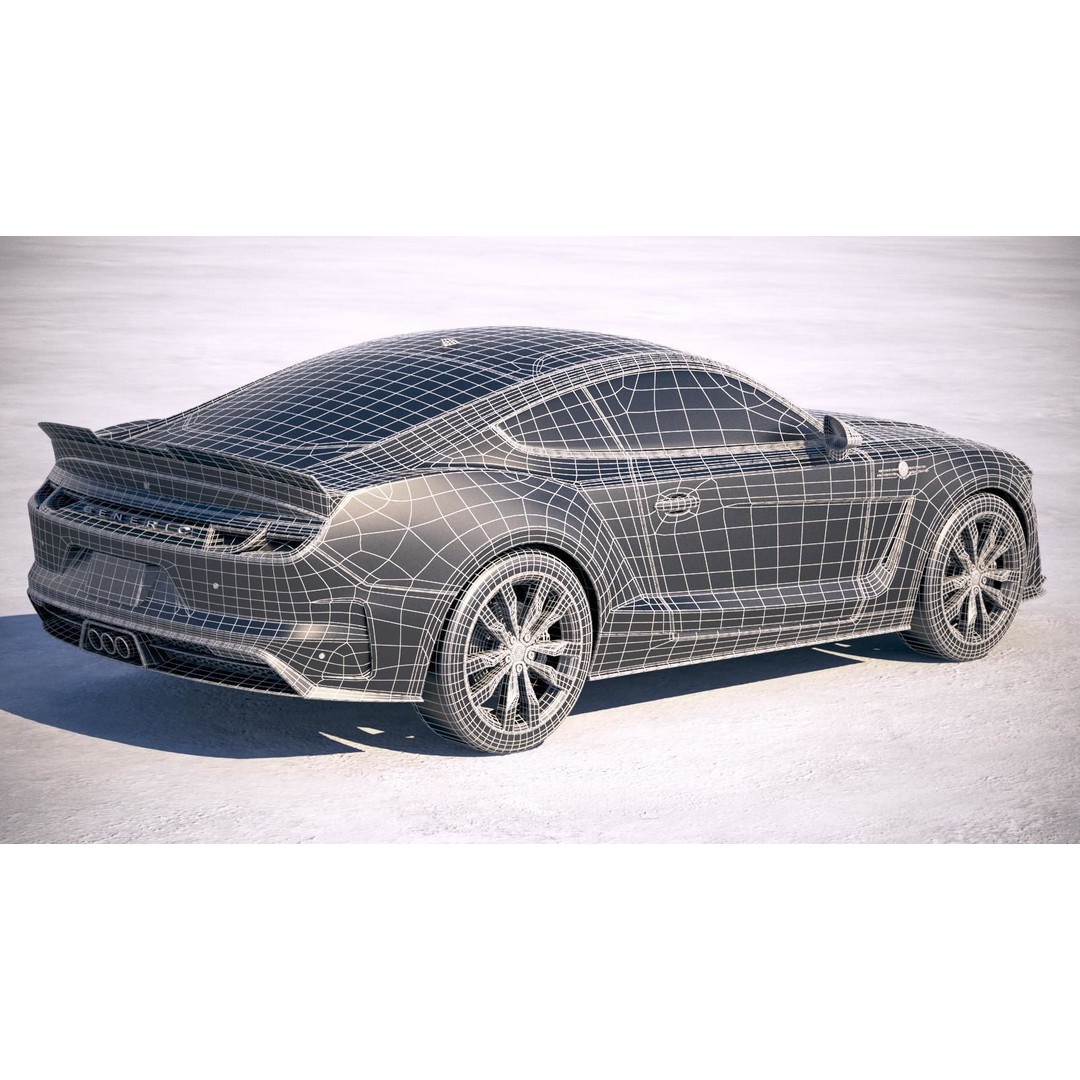 Generic Muscle Car 3D Model – High Poly Sport Coupe, FBX, OBJ