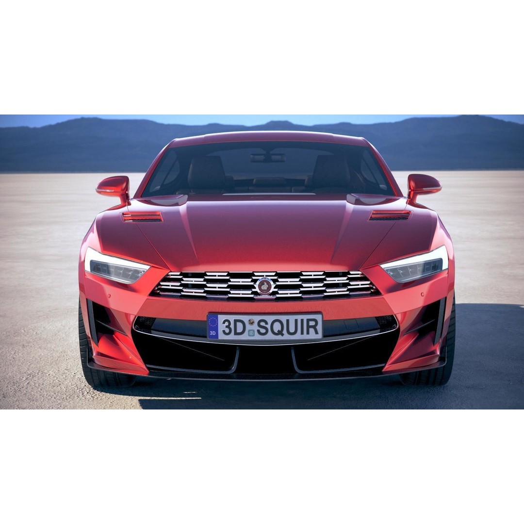 Generic Muscle Car 3D Model – High Poly Sport Coupe, FBX, OBJ - View 11
