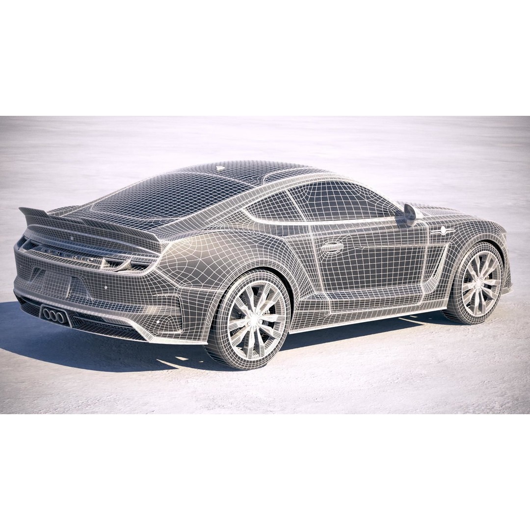 Generic Muscle Car 3D Model – High Poly Sport Coupe, FBX, OBJ - View 20