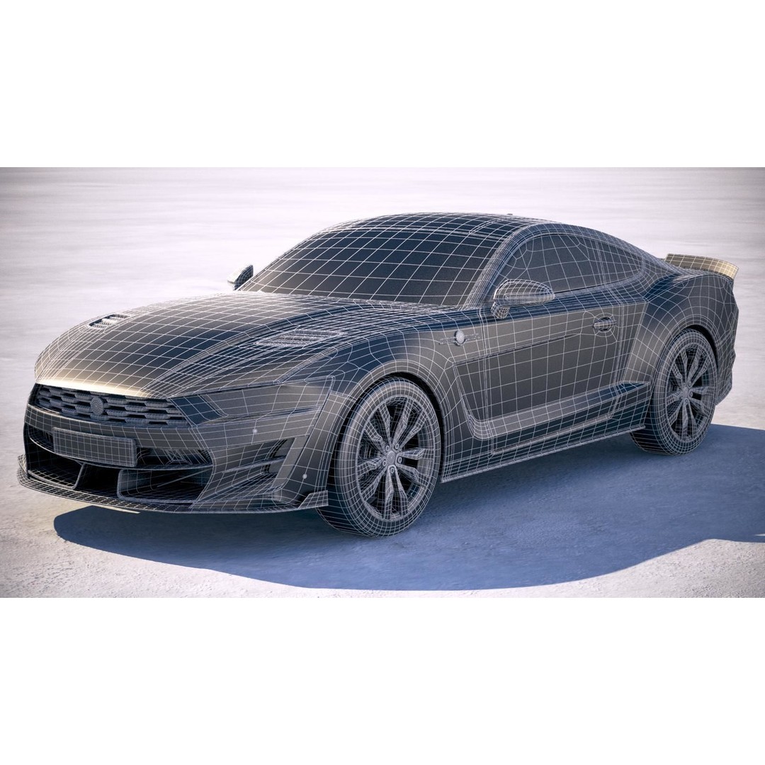 Generic Muscle Car 3D Model – High Poly Sport Coupe, FBX, OBJ - View 21