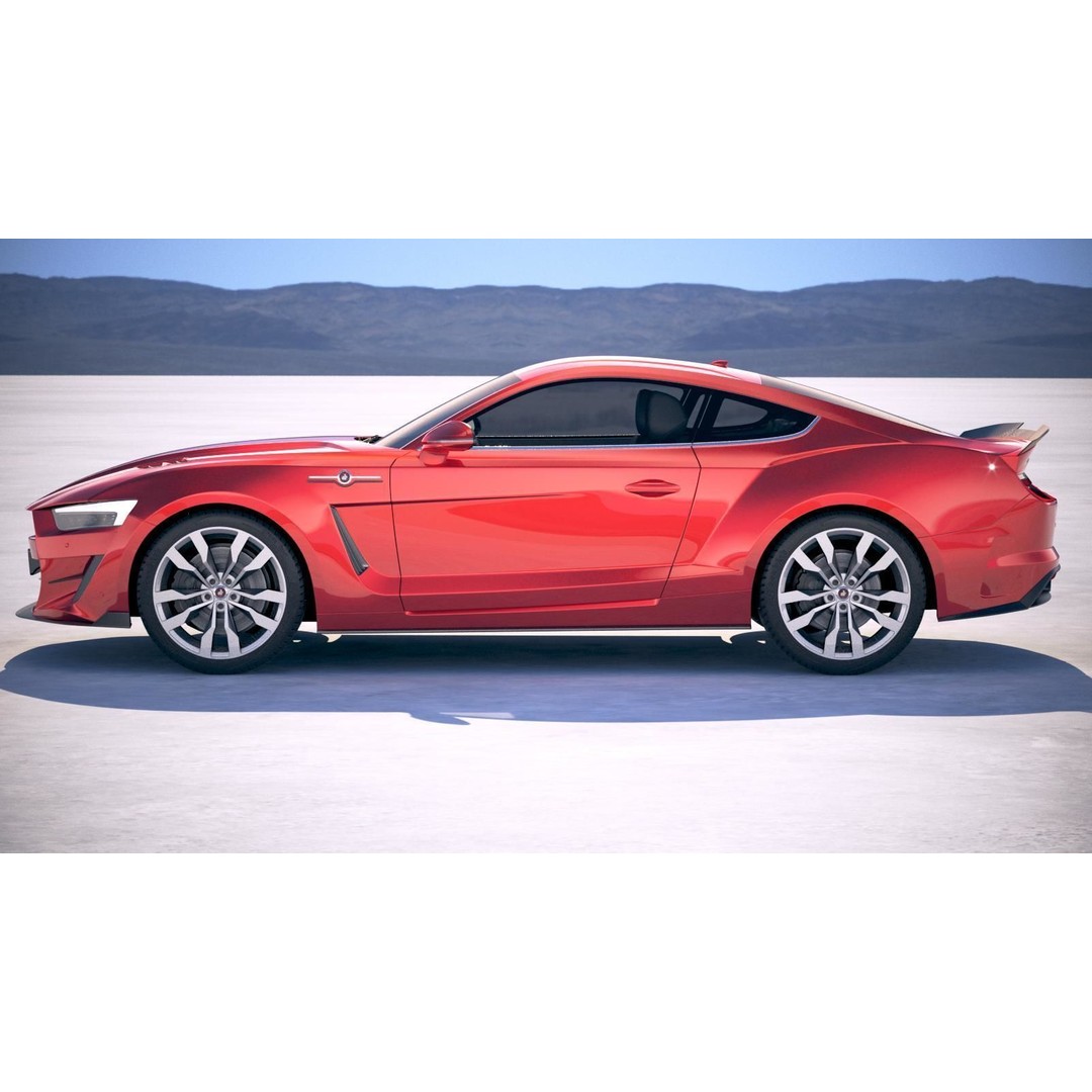 Generic Muscle Car 3D Model – High Poly Sport Coupe, FBX, OBJ - View 8
