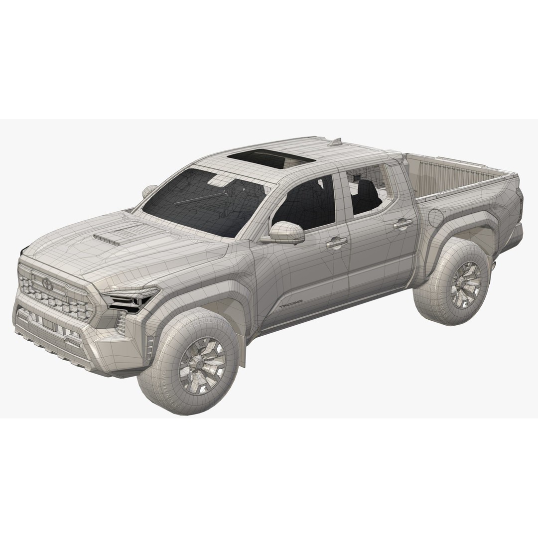 Toyota Tacoma 3D Model – Low Poly Game Ready SUV, FBX & Blender