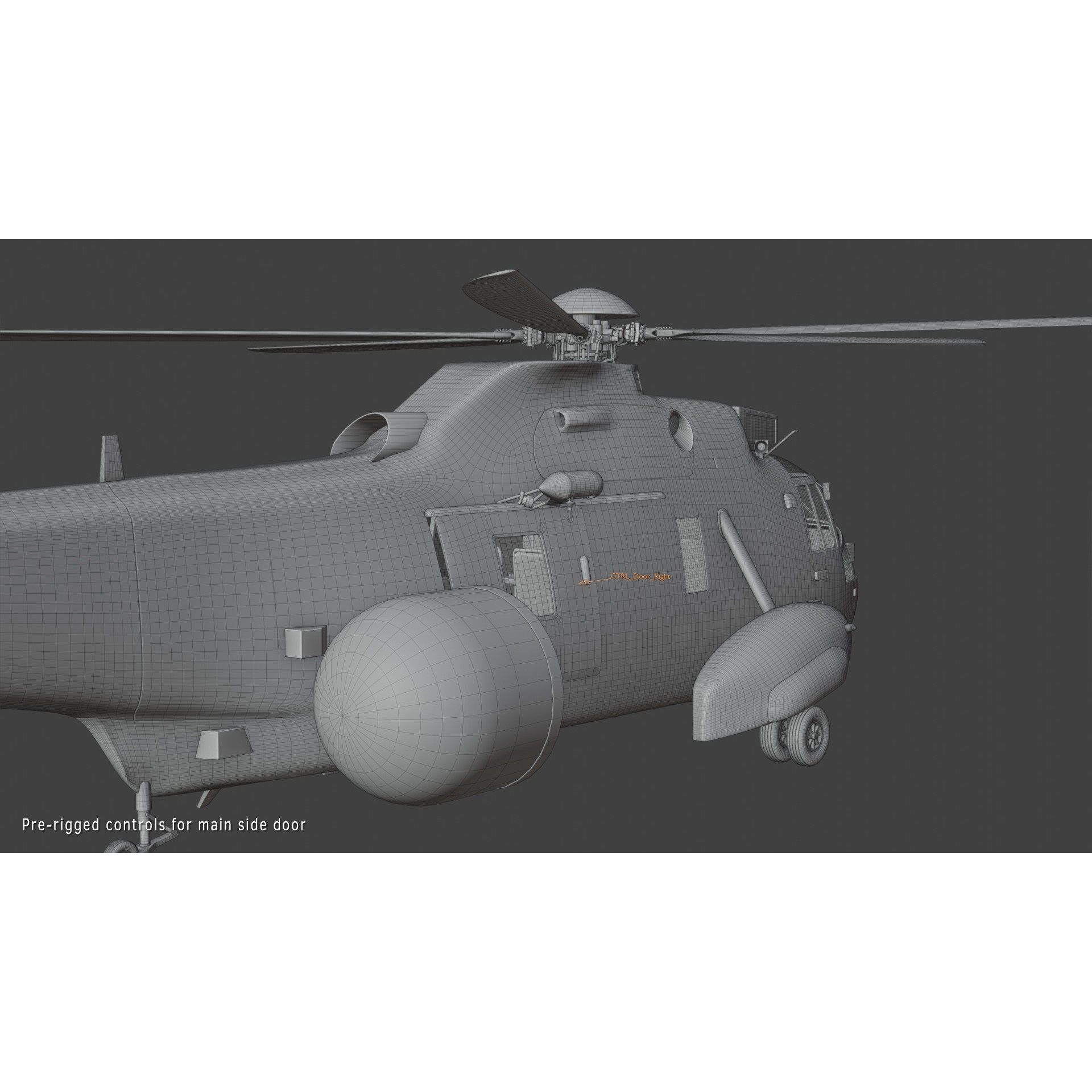 Westland Sea King ASaC7 - Rigged PBR 3D Model - View 10