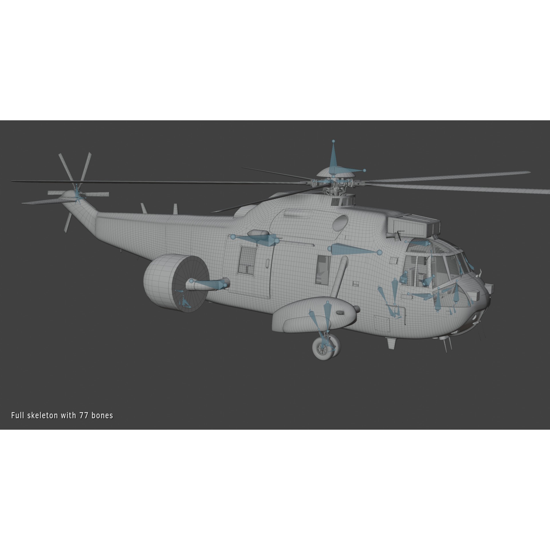Westland Sea King ASaC7 - Rigged PBR 3D Model - View 16
