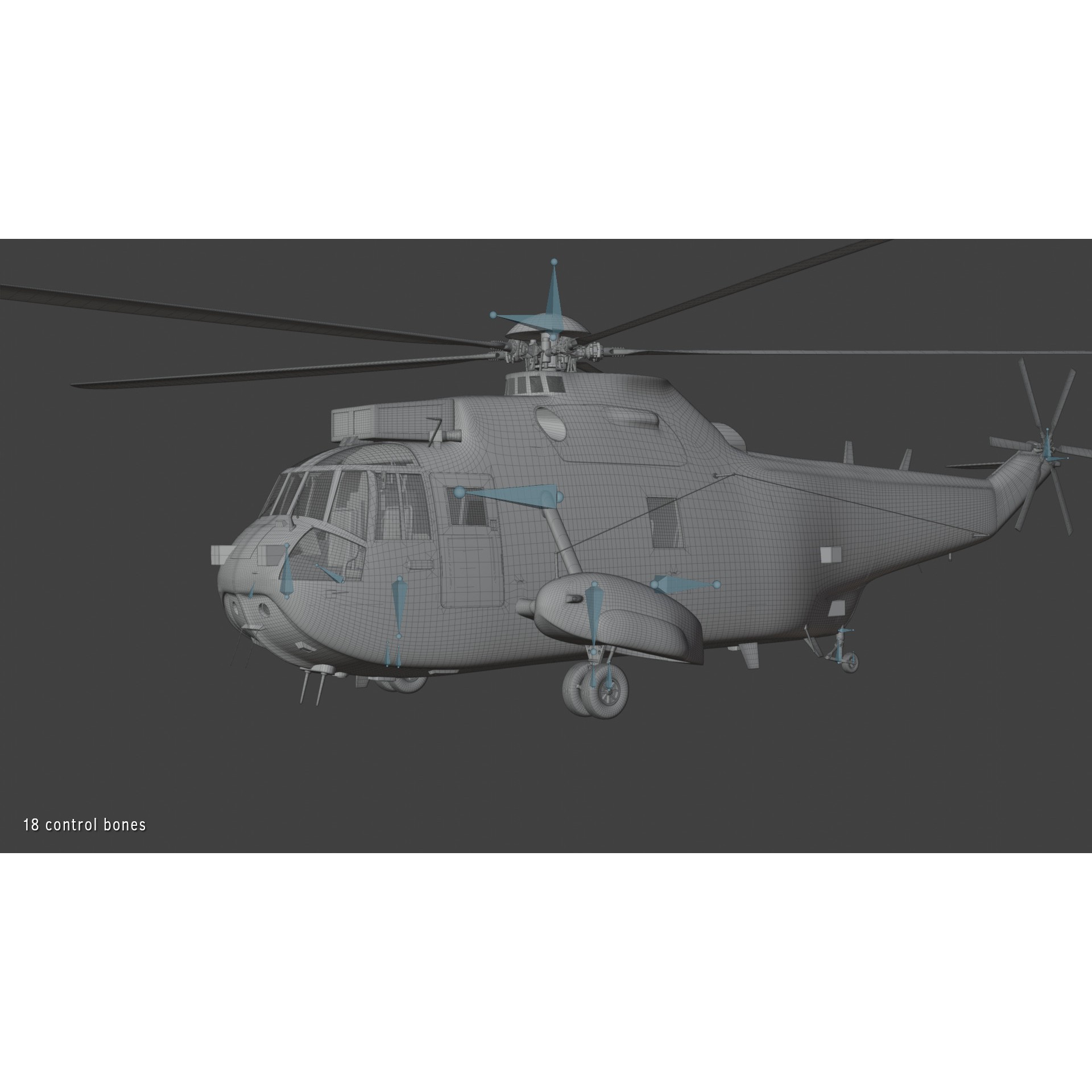 Westland Sea King ASaC7 - Rigged PBR 3D Model - View 17