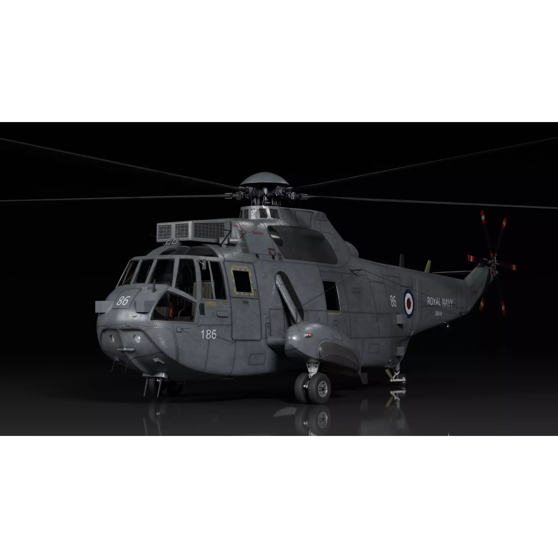 Westland Sea King ASaC7 - Rigged PBR 3D Model - View 2