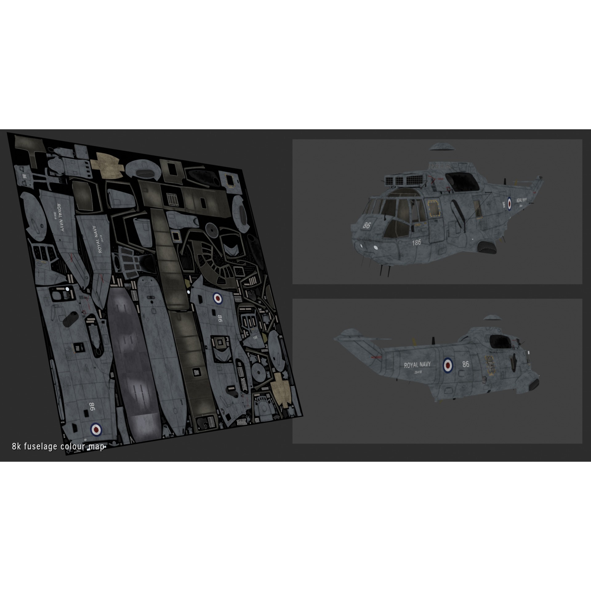 Westland Sea King ASaC7 - Rigged PBR 3D Model - View 26