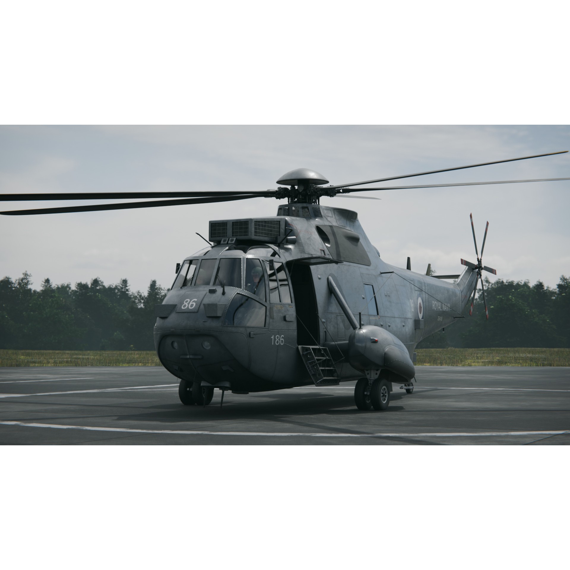 Westland Sea King ASaC7 - Rigged PBR 3D Model - View 3