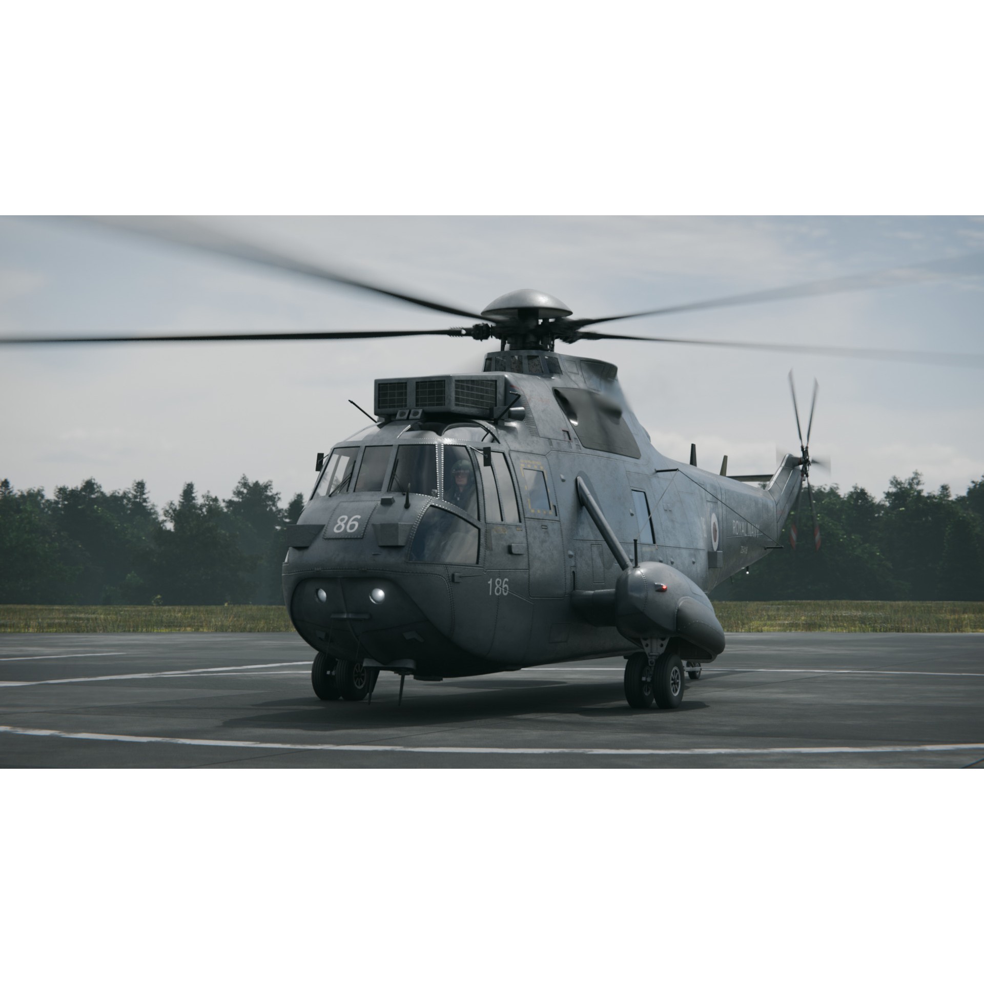 Westland Sea King ASaC7 - Rigged PBR 3D Model - View 4